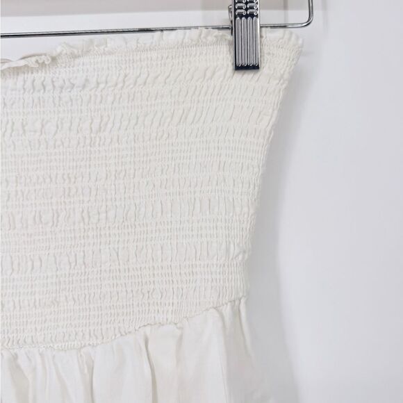 Thakoon Collective Eyelet Tie Waist Dress White Strapless Cotton Sz 0 - Picture 6 of 13